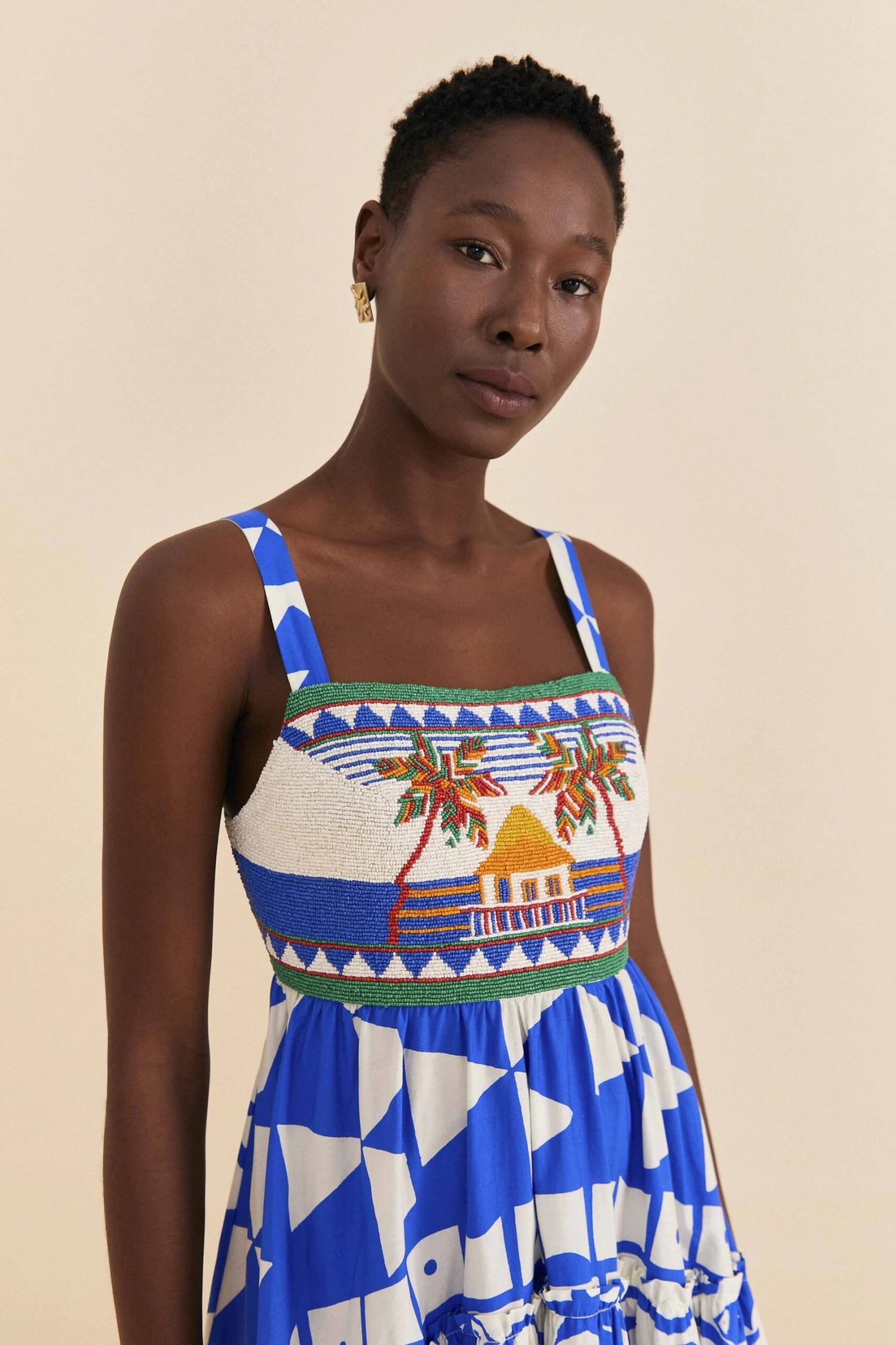 Farm Rio Mixed Pitta Colors Organic Cotton Embroidered Midi Dress 5 Farm Rio Mixed Pitta Colors Organic Cotton Embroidered Midi Dress - Image 5