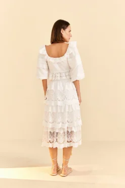 Farm Rio White Lace Midi Skirt -Farm Rio Shop 310676 04