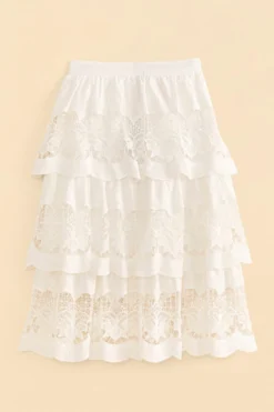 Farm Rio White Lace Midi Skirt -Farm Rio Shop 310676 06