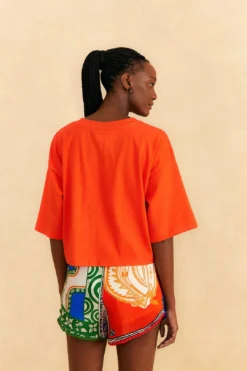 Farm Rio Orange Tropical Love Organic Cotton T-Shirt 7 Farm Rio Orange Tropical Love Organic Cotton T-Shirt -Farm Rio Shop 310678 03