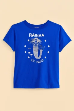 Farm Rio Blue Rainha Do Mar Organic Cotton T-Shirt -Farm Rio Shop 310682 06 scaled