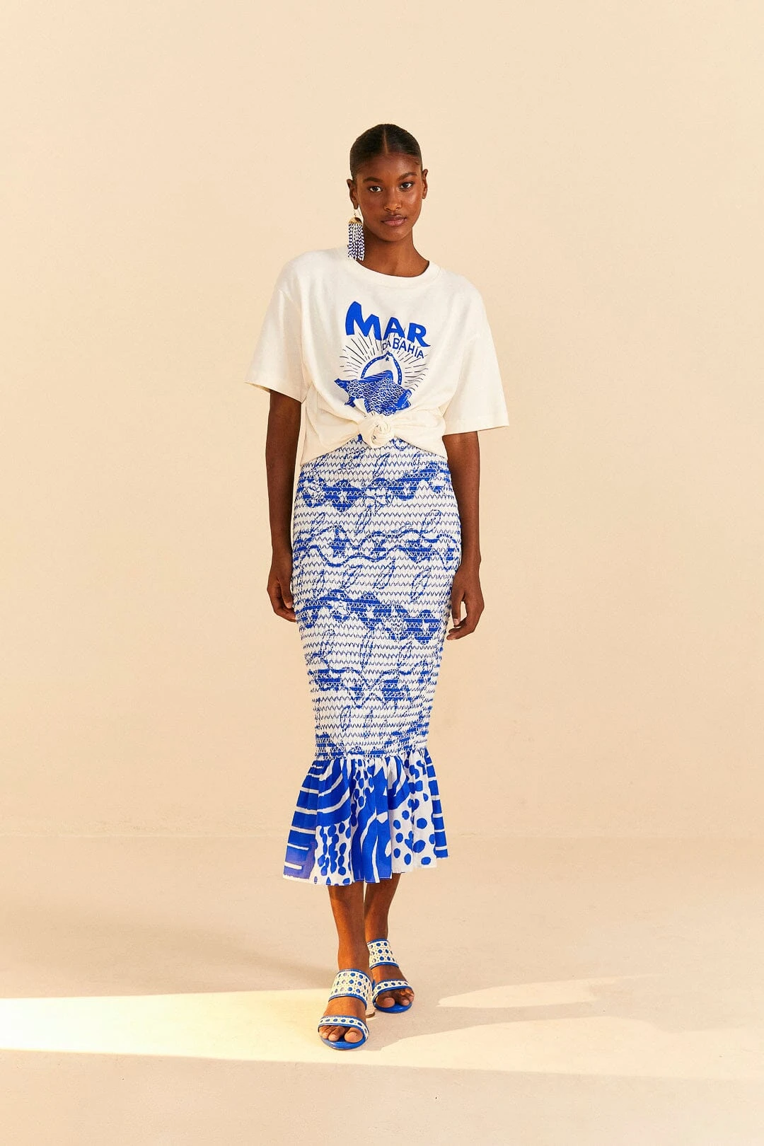 Farm Rio White Mar Da Bahia Organic Cotton T-shirt 2 Farm Rio White Mar Da Bahia Organic Cotton T-shirt - Image 2