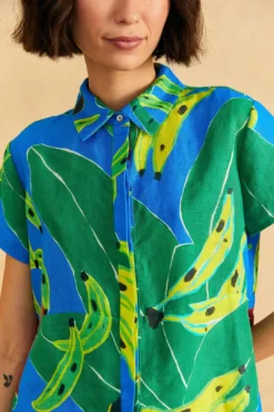 Farm Rio Blue Banana Leaves Shirt 8 Farm Rio Blue Banana Leaves Shirt -Farm Rio Shop 310901 03