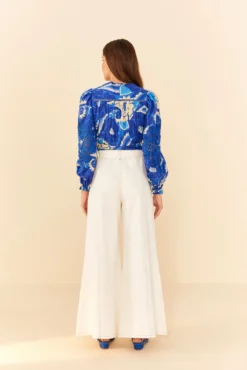 Farm Rio Off White Twill Pants -Farm Rio Shop 311317 03