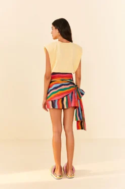 Farm Rio Super Fun Stripes Organic Cotton Mini Skirt -Farm Rio Shop 311364 04
