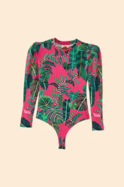 Farm Rio Pink Leaves Oganic Cotton Bodysuit 9 Farm Rio Pink Leaves Oganic Cotton Bodysuit -Farm Rio Shop 311367 06
