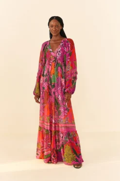 Farm Rio Pink Cool Leopards Maxi Dress -Farm Rio Shop 311370 04