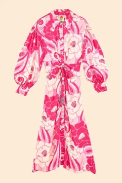 Farm Rio Pink Tropical Groove Midi Dress -Farm Rio Shop 311372 06