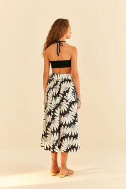 Farm Rio Black Copacabana Bow Midi Skirt -Farm Rio Shop 311375 05