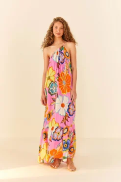 Farm Rio Pink Full Garden Maxi Dress