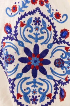 Farm Rio Off-White Navy Embroidery Mini Dress 10 Farm Rio Off-White Navy Embroidery Mini Dress -Farm Rio Shop 311390 05