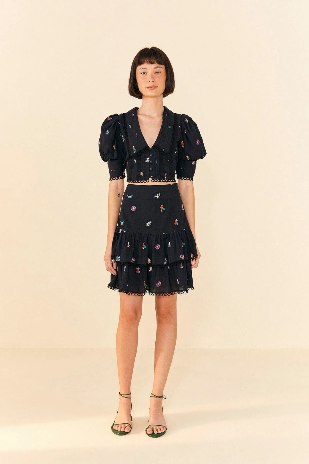 Farm Rio Zodiac Cross Stitch Crop Top 2 Farm Rio Zodiac Cross Stitch Crop Top - Image 2