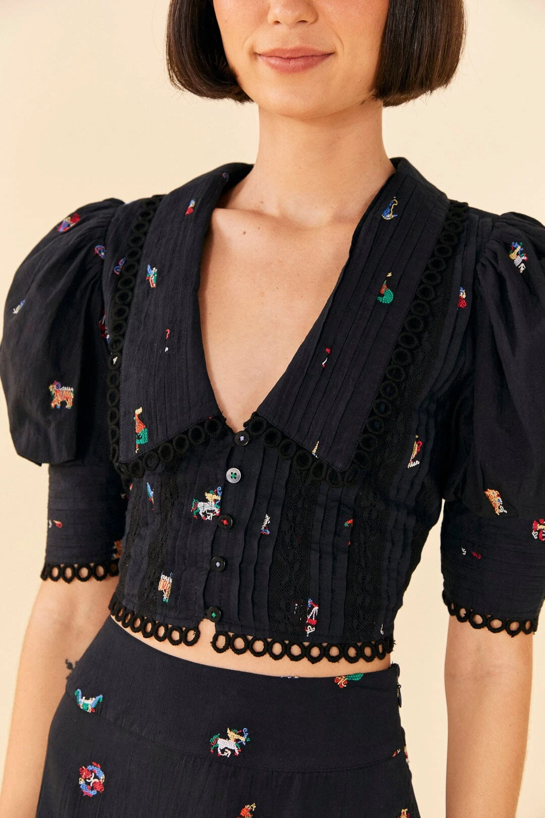 Farm Rio Zodiac Cross Stitch Crop Top 1 Farm Rio Zodiac Cross Stitch Crop Top