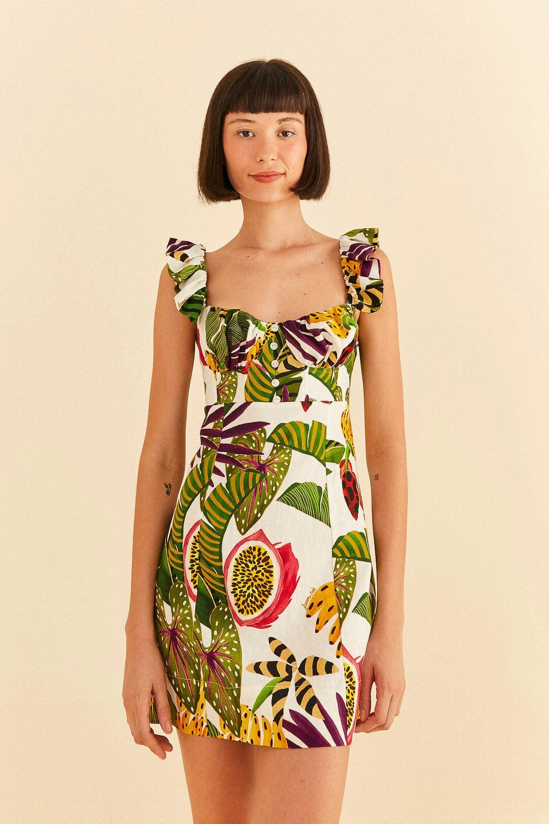 Farm Rio Striped Forest Mini Dress 1 Farm Rio Striped Forest Mini Dress