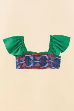 Farm Rio Embroided Green Top 11 Farm Rio Embroided Green Top -Farm Rio Shop 311435 06