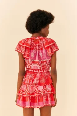 Farm Rio Red Summer Sunrise Mini Skirt -Farm Rio Shop 311481 03