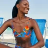 Farm Rio Blue Macaw Party Crochet Bikini Top
