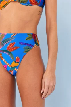 Farm Rio Blue Macaw Party High Waisted Bikini Bottom 7 Farm Rio Blue Macaw Party High Waisted Bikini Bottom -Farm Rio Shop 311540 03