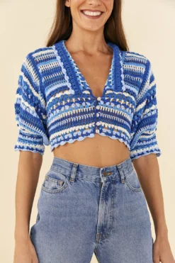 Farm Rio Multi Stitches Crochet Collar Blouse 8 Farm Rio Multi Stitches Crochet Collar Blouse -Farm Rio Shop 311558 03