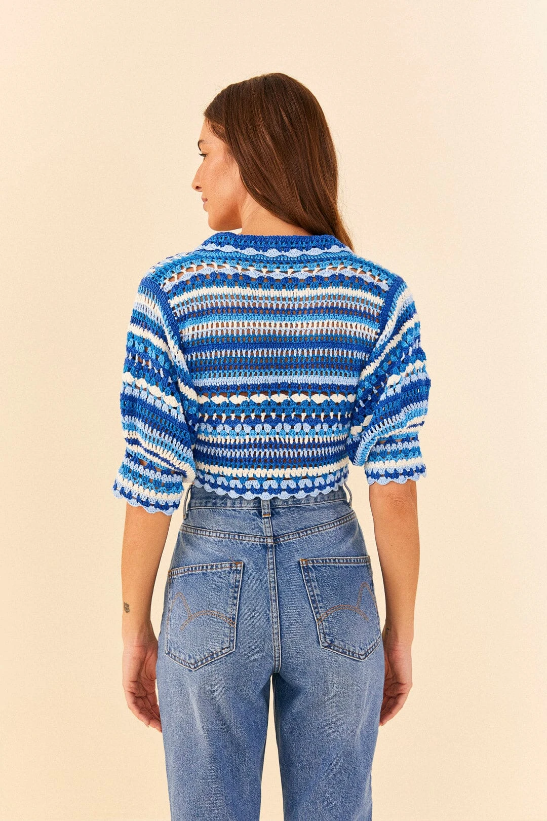 Farm Rio Multi Stitches Crochet Collar Blouse 4 Farm Rio Multi Stitches Crochet Collar Blouse - Image 4