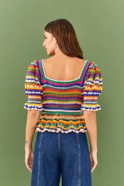 Farm Rio Multi Stitches Crochet Blouse 7 Farm Rio Multi Stitches Crochet Blouse -Farm Rio Shop 311559 03