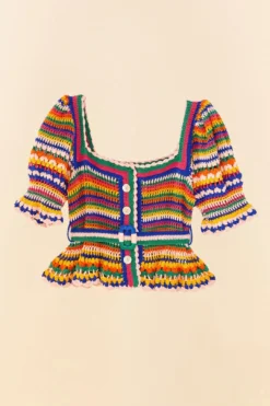 Farm Rio Multi Stitches Crochet Blouse 9 Farm Rio Multi Stitches Crochet Blouse -Farm Rio Shop 311559 05