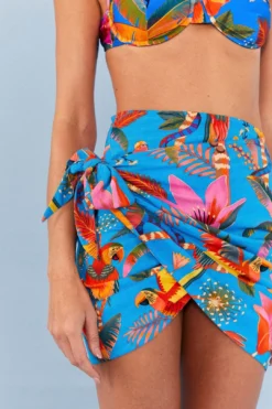 Farm Rio Blue Macaw Party Cover Up Skirt -Farm Rio Shop 311699 04