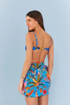 Farm Rio Blue Macaw Party Cover Up Skirt -Farm Rio Shop 311699 05