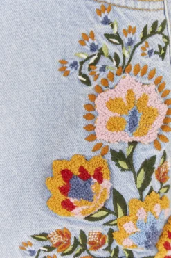 Farm Rio Summer Garden Embroidered Denim Shorts -Farm Rio Shop 311873 05