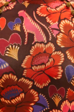 Farm Rio Brown Bright Flora Long Sleeve Mini Dress -Farm Rio Shop 311972 06