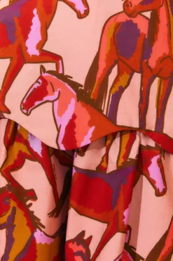 Farm Rio Rose Wild Horses Tiered Mini Skirt -Farm Rio Shop 311997 05