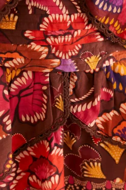 Farm Rio Brown Bright Flora Mini Skirt -Farm Rio Shop 312014 05