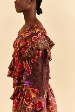 Farm Rio Brown Bright Flora Blouse -Farm Rio Shop 312020 03