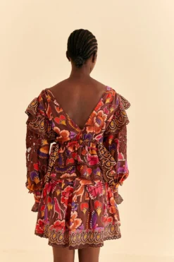 Farm Rio Brown Bright Flora Blouse -Farm Rio Shop 312020 04