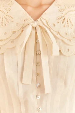 Farm Rio Off-White Richelieu Big Collar Blouse -Farm Rio Shop 312044 05