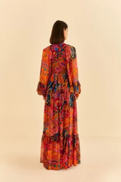 Farm Rio Vintage Wave Long Sleeve Maxi Dress 11 Farm Rio Vintage Wave Long Sleeve Maxi Dress -Farm Rio Shop 312218 04
