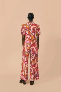 Farm Rio Rose Wild Horses Pleated Short Sleeve Jumpsuit -Farm Rio Shop 312232 04 1