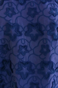 Farm Rio Navy Blue 3d Star Texture Blouse -Farm Rio Shop 312282 06