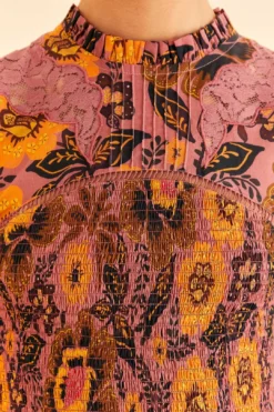 Farm Rio Blush Garden Bloom Smocked Blouse -Farm Rio Shop 312287 05