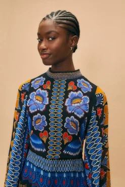 Farm Rio Black Ainika Sparkle Long Sleeve Maxi Dress 8 Farm Rio Black Ainika Sparkle Long Sleeve Maxi Dress -Farm Rio Shop 312343 03