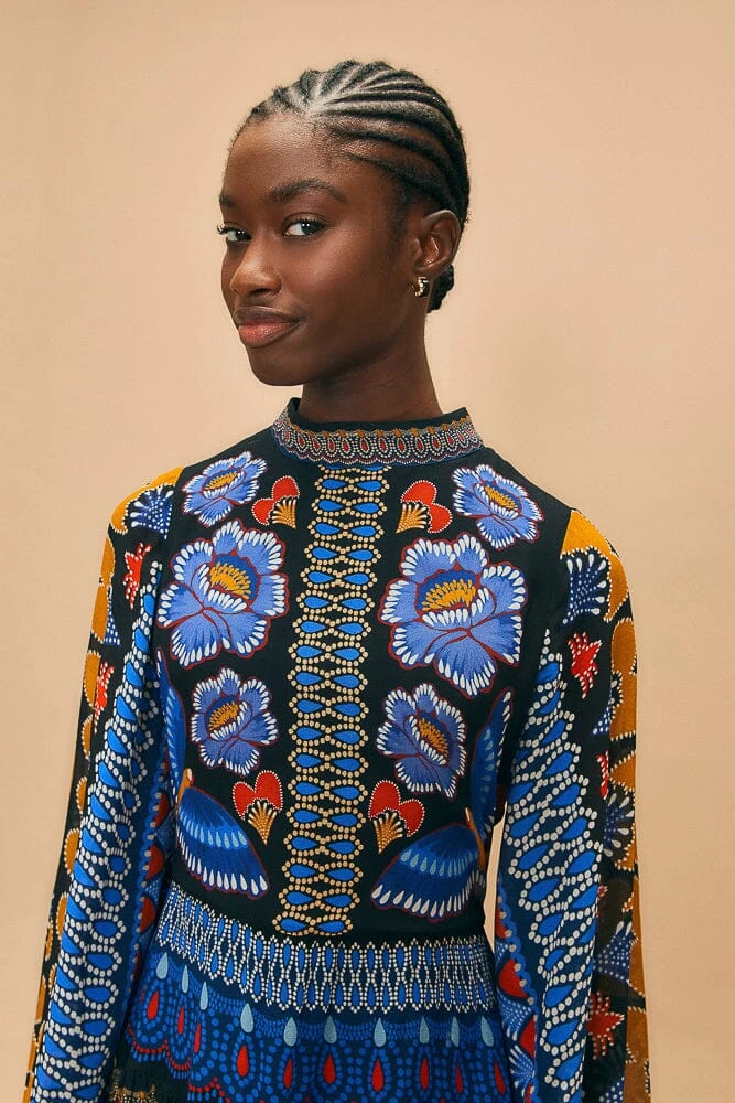 Farm Rio Black Ainika Sparkle Long Sleeve Maxi Dress 3 Farm Rio Black Ainika Sparkle Long Sleeve Maxi Dress - Image 3