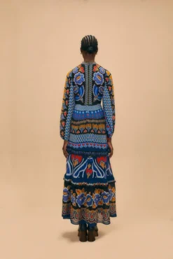 Farm Rio Black Ainika Sparkle Long Sleeve Maxi Dress 9 Farm Rio Black Ainika Sparkle Long Sleeve Maxi Dress -Farm Rio Shop 312343 04