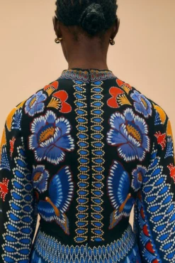 Farm Rio Black Ainika Sparkle Long Sleeve Maxi Dress 10 Farm Rio Black Ainika Sparkle Long Sleeve Maxi Dress -Farm Rio Shop 312343 05