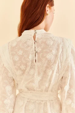 Farm Rio Off-White 3d Flower Pleated Mini Dress 14 Farm Rio Off-White 3d Flower Pleated Mini Dress -Farm Rio Shop 312366 06