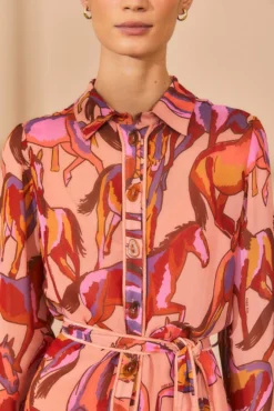 Farm Rio Rose Wild Horses Long Sleeve Mini Dress 8 Farm Rio Rose Wild Horses Long Sleeve Mini Dress -Farm Rio Shop 312367 04