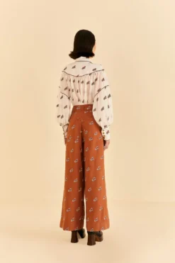 Farm Rio Caramel Embroidered Horses Pants -Farm Rio Shop 312388 04