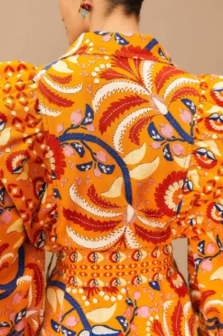 Farm Rio Yellow Palms Party Midi Dress -Farm Rio Shop 312461 06