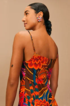 Farm Rio Vintage Wave Multicolor Lenzing™ Ecovero™ Viscose Maxi Dress -Farm Rio Shop 312607 03