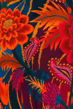 Farm Rio Vintage Wave Multicolor Lenzing™ Ecovero™ Viscose Maxi Dress -Farm Rio Shop 312607 05