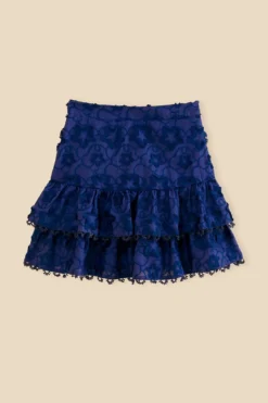 Farm Rio Navy Blue 3d Star Texture Mini Skirt 9 Farm Rio Navy Blue 3d Star Texture Mini Skirt -Farm Rio Shop 312645 06